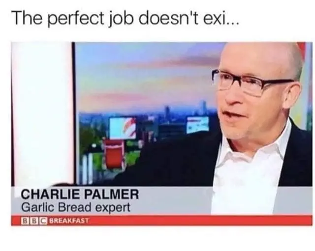 Garlic Bread Memes The perfect job doesn't exi... CHARLIE PALMER Garlic Bread expert