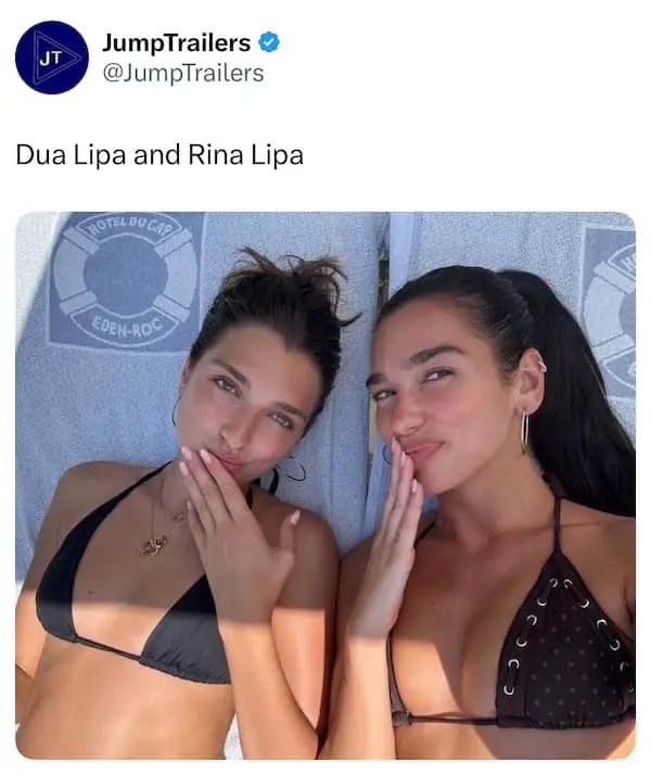 dual lipa memes, Dua Lipa memes, celebrity twin memes, sibling look‑alike memes, pun memes, photo reaction memes, viral memes, funny pop star memes, internet pun culture, duo lipa memes, rina lipa memes