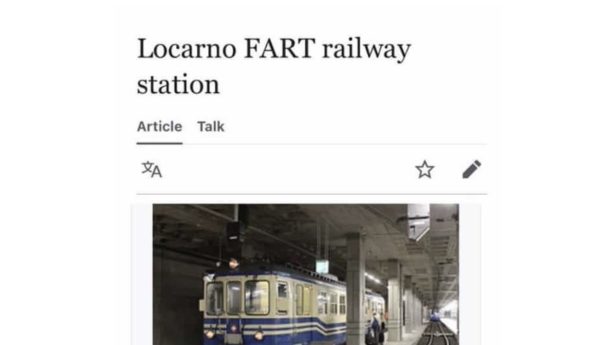 Locarno FART railway station Article Talk 文 A FART train at the station in 2011