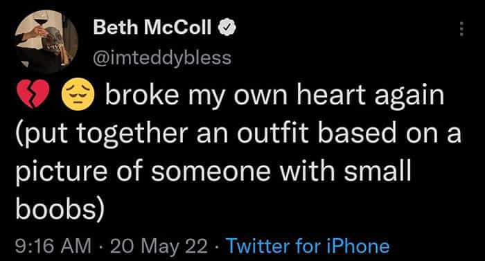 broke my own heart again (put together an outfit based on a picture of someone with small boobs)