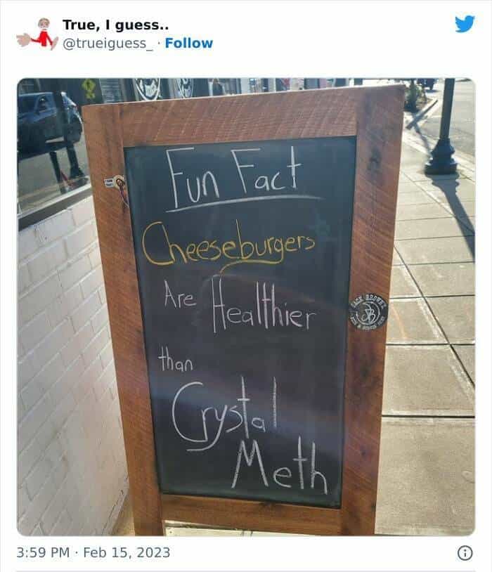 Fun Fact Cheeseburgers Are real salthier than Crystal Meth