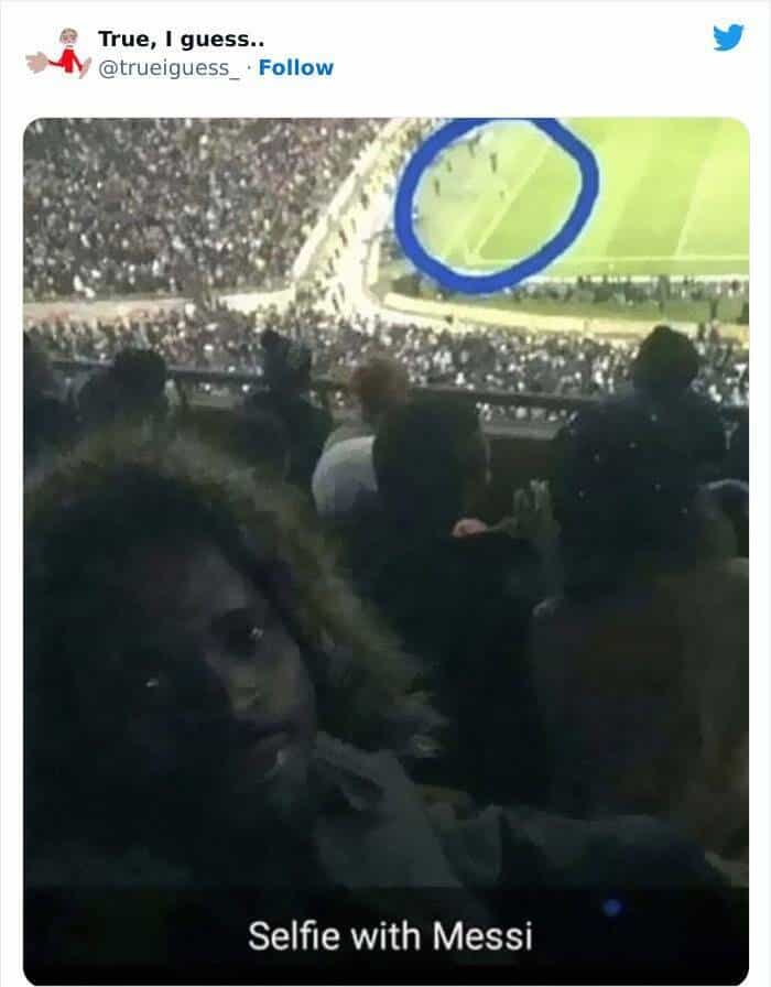 Selfie with Messi in stands
