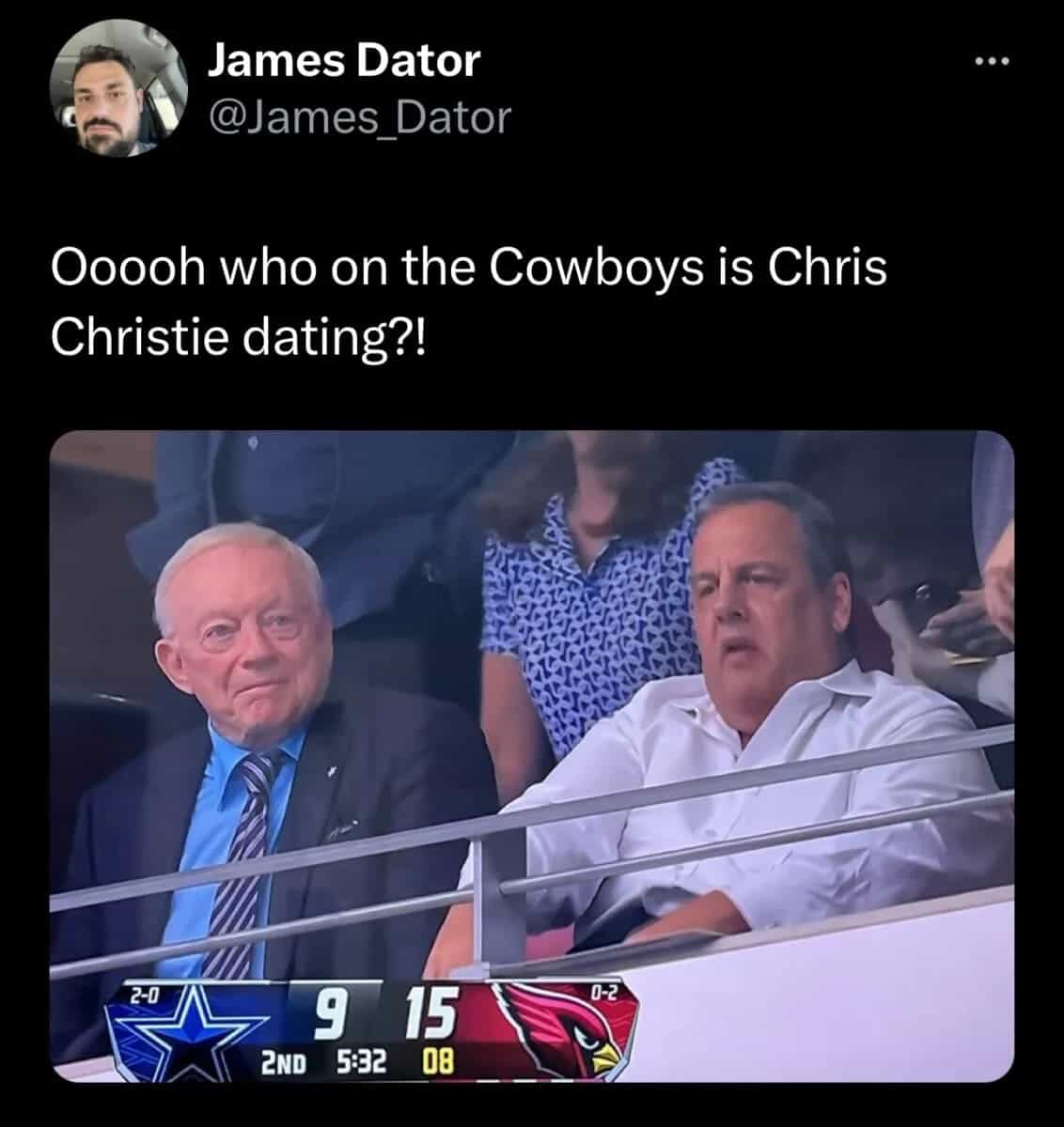 Ooooh who on the Cowboys is Chris Christie dating?!