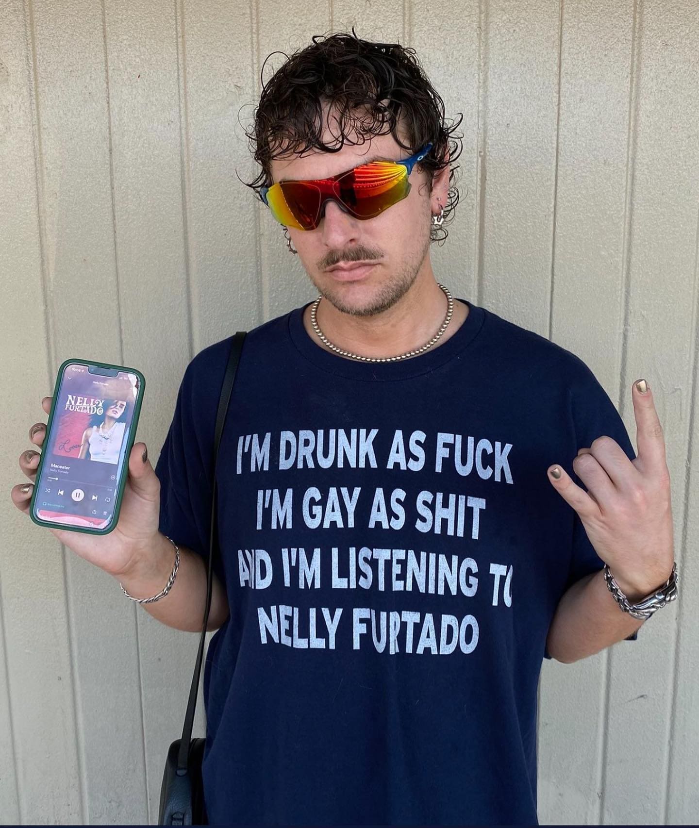 inappropriate shirts I'M DRUNK AS FUCK I'M GAY AS SHIT AND I'M LISTENING TI NELLY FURTADO