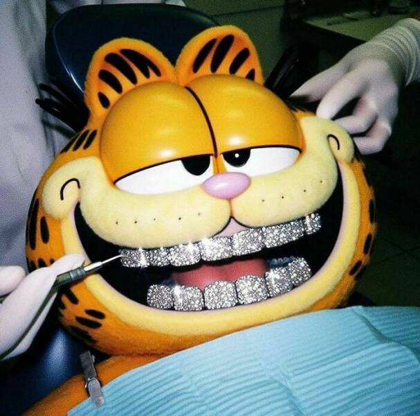 Garfield with a grill