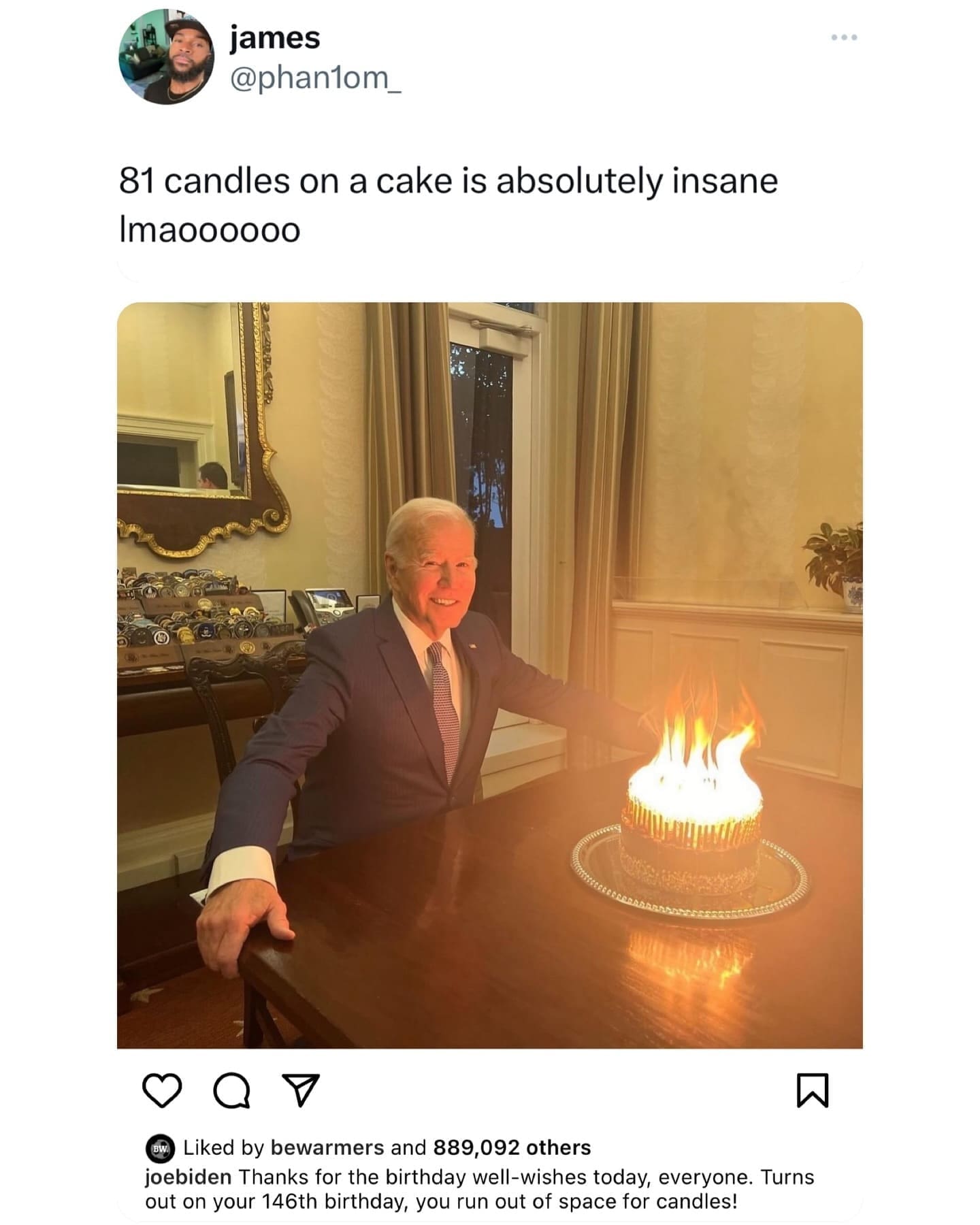 funny memes 81 candles on a cake is absolutely insane maoooooo Thanks for the birthday well-wishes today, everyone. Turns out on your 146th birthday, you run out of space for candles!