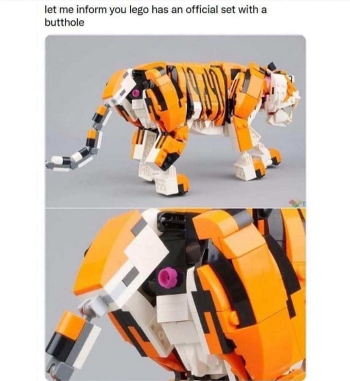 funny pics let me inform you lego has an official set with a butthole