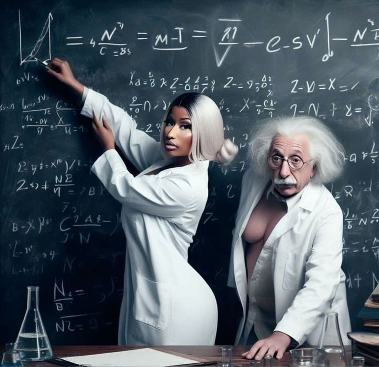 funny pictures daily Nicki Minaj and Einstein