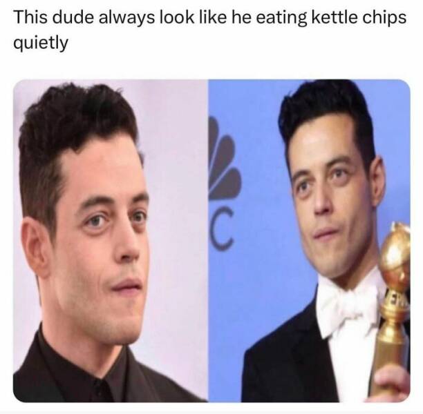 funny pictures This dude always look like he eating kettle chips quietly