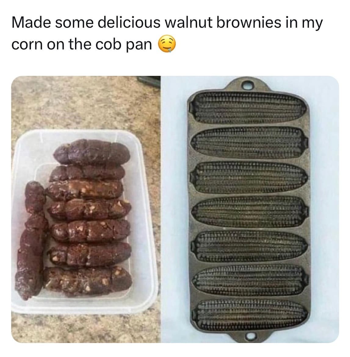 funny pictures daily Made some delicious walnut brownies in my corn on the cob pan