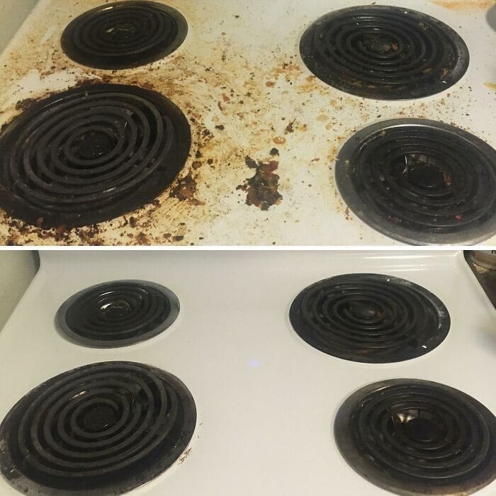 Before and After Cleaning Pics oven burners
