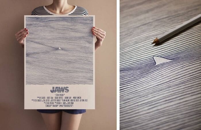 Cool minimalist designs jaws movie poster