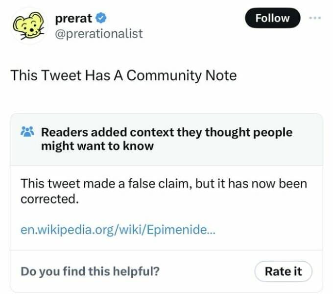 Fact Checker Memes This Tweet Has A Community Note Follow Readers added context they thought people might want to know This tweet made a false claim, but it has now been corrected.
