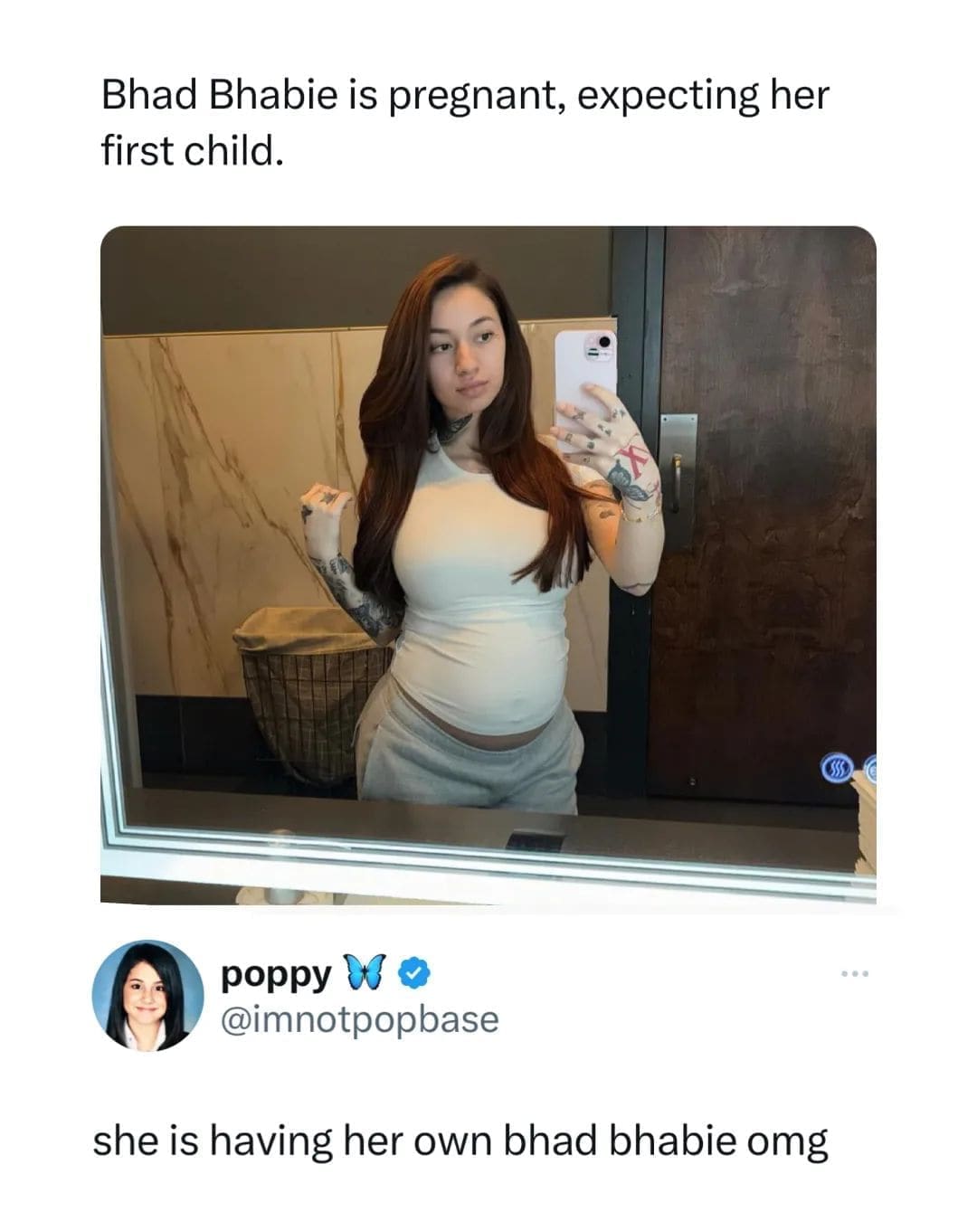 funny memes Bhad Bhabie is pregnant, expecting her first child. she is having her own bhad bhabie omg