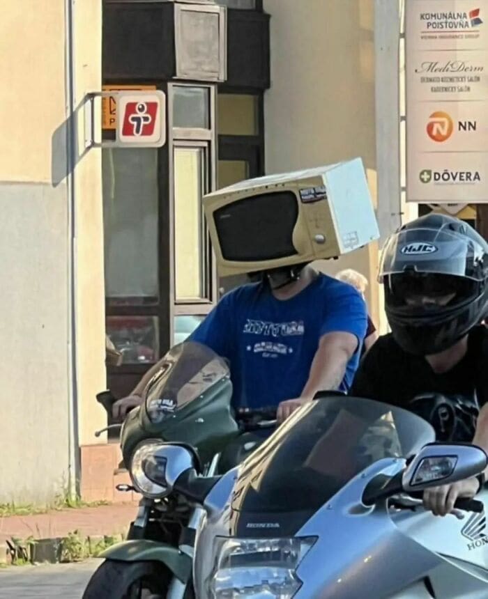 Weird Hats microwave helmet motorcycle