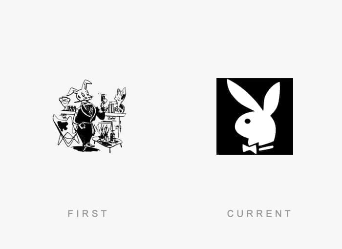 Famous Logos Then and Now Playboy Magazine