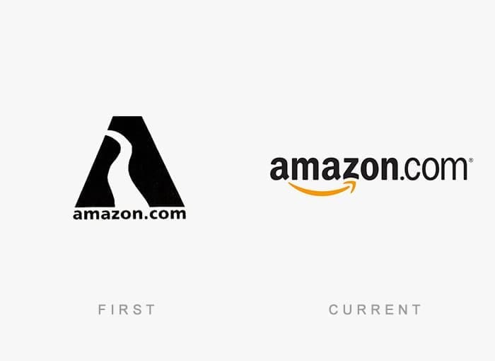Famous Logos Then and Now Amazon