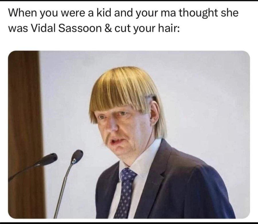 funny memes When you were a kid and your ma thought she was Vidal Sassoon & cut your hair: