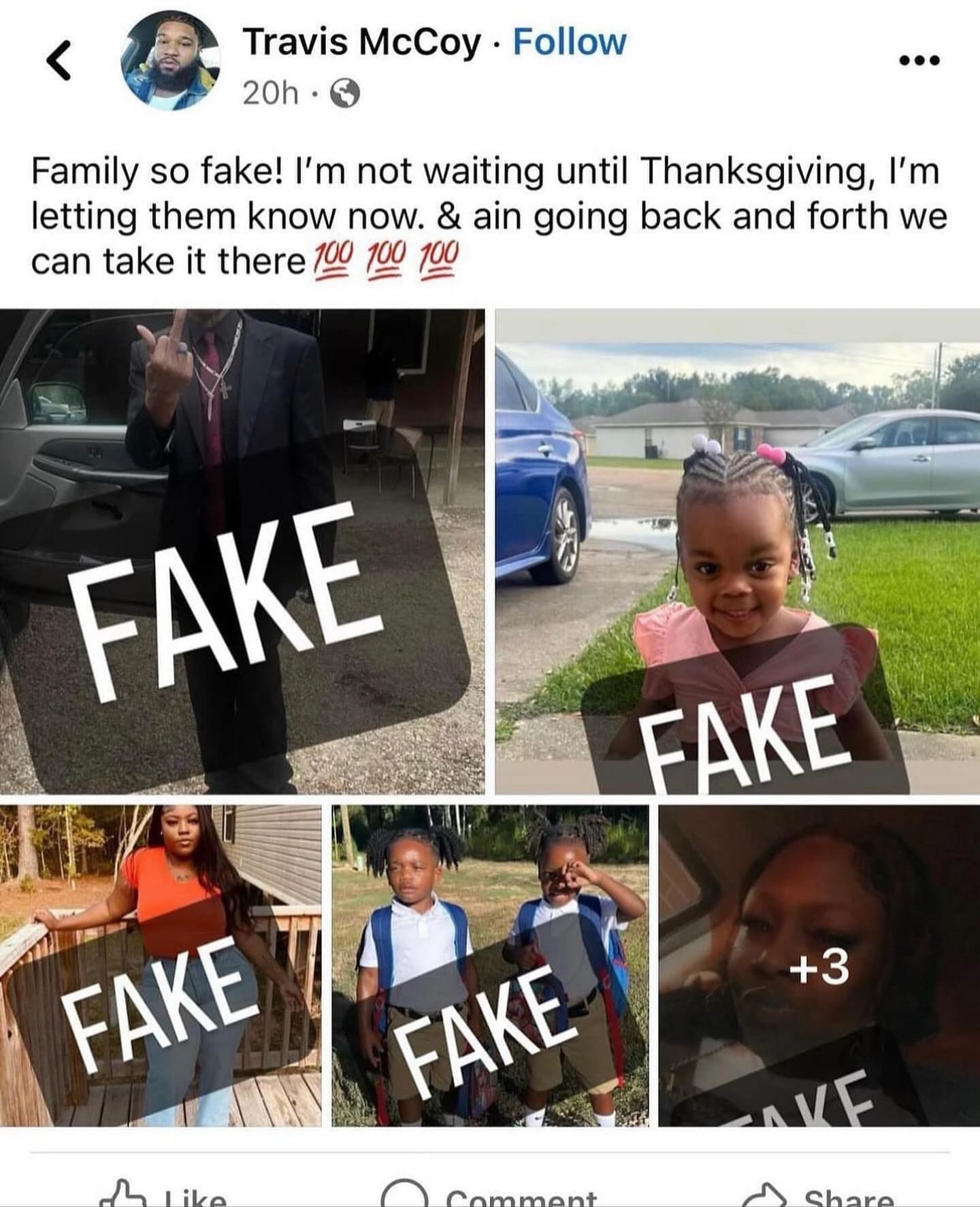 funny pics Family so fake! I'm not waiting until Thanksgiving, l'm letting them know now. & ain going back and forth we can take it there
