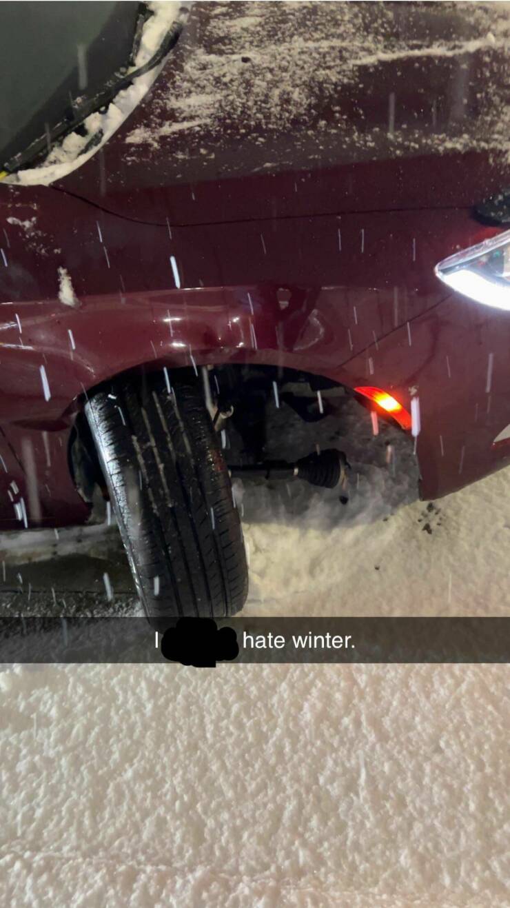 funny pics I hate winter broken tire