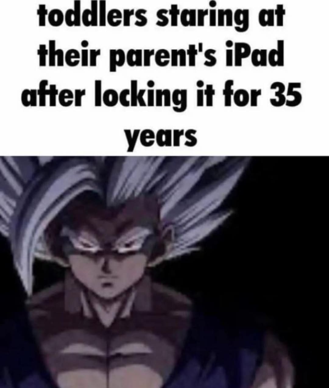 funny pics toddlers staring at their parent's iPad after locking it for 35 years