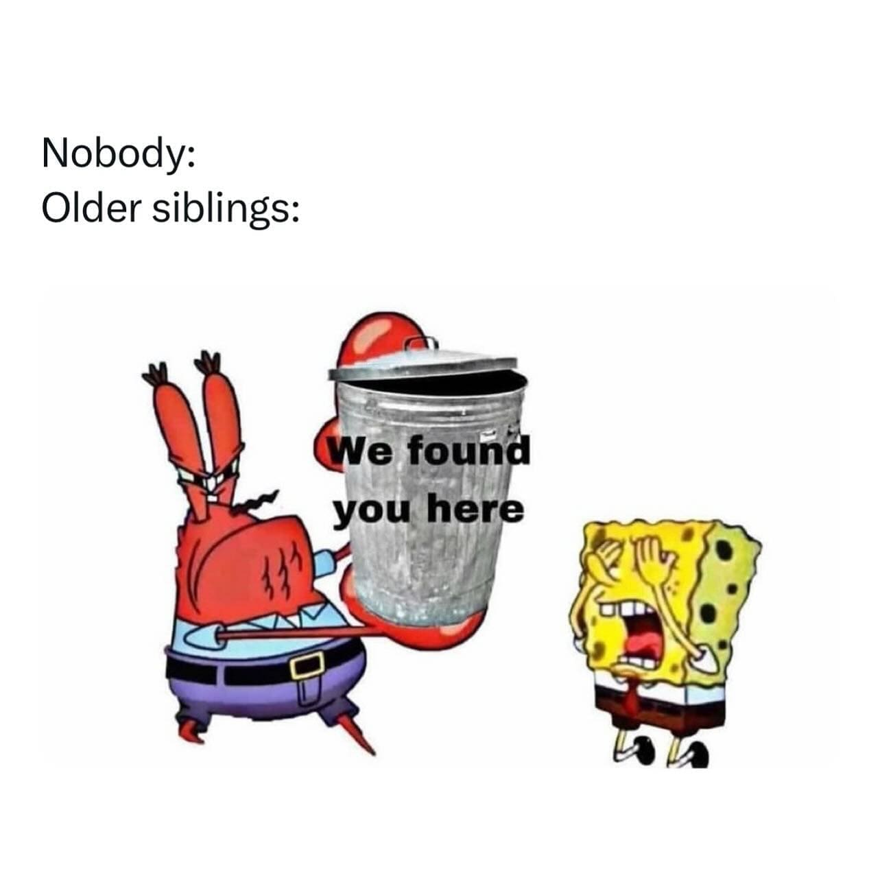 funny pics Nobody: Older siblings: We found you here