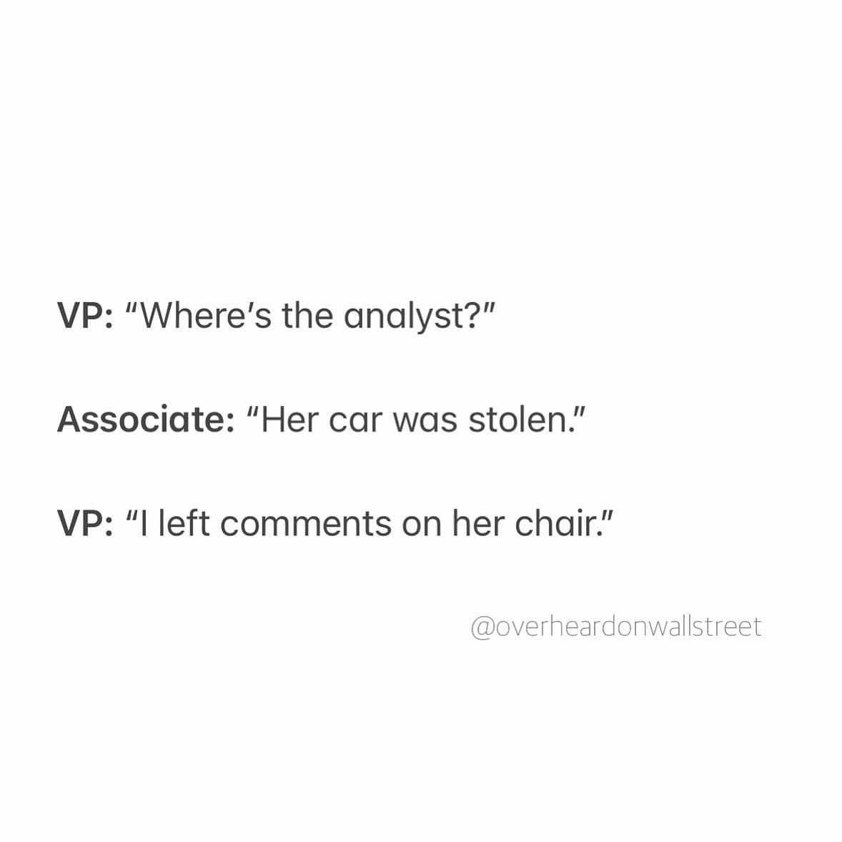 overheard on wall street, stock market comedy