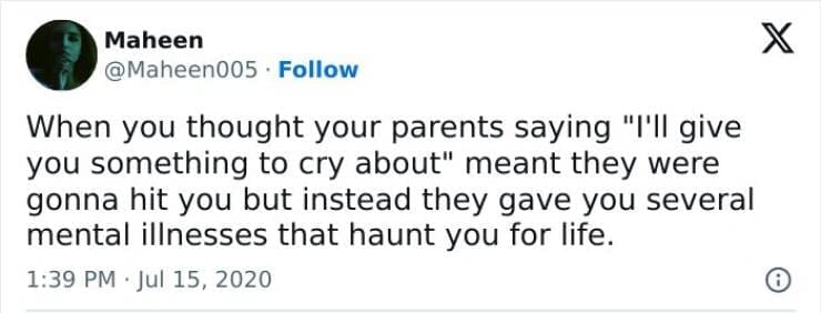 Serotonin memes When you thought your parents saying "I'll give you something to cry about" meant they were gonna hit you but instead they gave you several mental illnesses that haunt you for life.