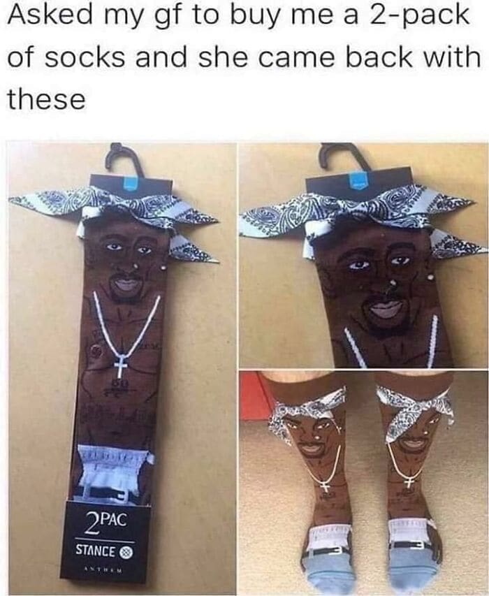 90s Music Memes Asked my gf to buy me a 2-pack of socks and she came back with these