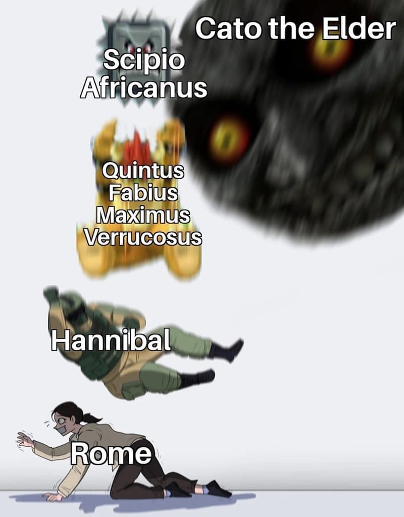 Ancient Roman Memes Scipio Africanus Quintus Fabius Maximus Verrucosus Hannibal Rome
