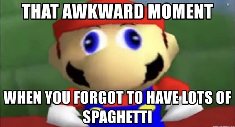 THAT AWKWARD MOMENT WHEN YOU FORGOT TO HAVE LOTS OF SPAGHETTI