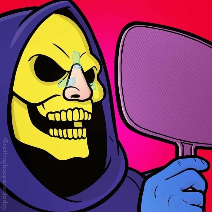 Dark Funny Comics Ed Harrington skeletor nose