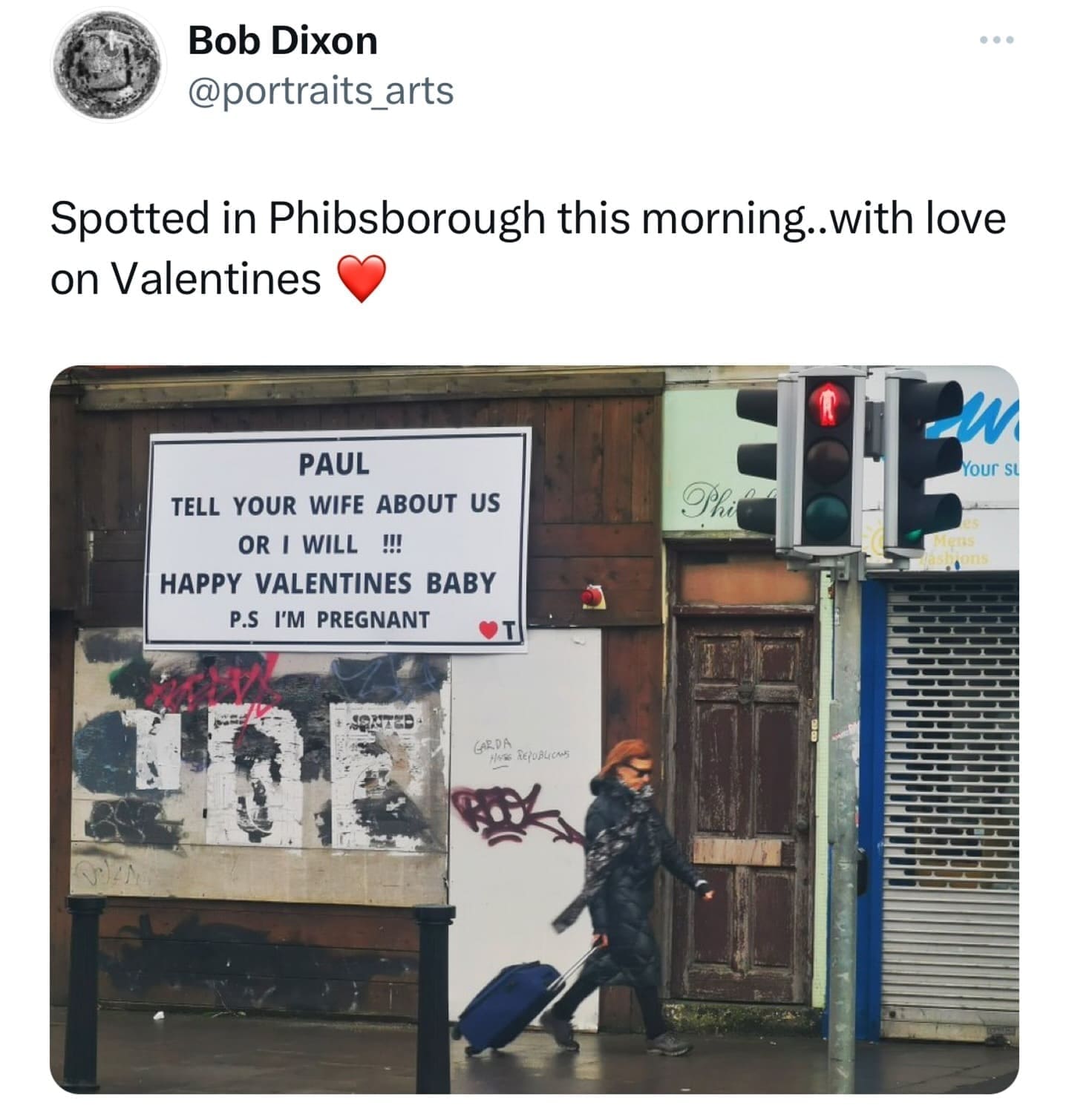 funny pics Spotted in Phibsborough this morning..with love on Valentines