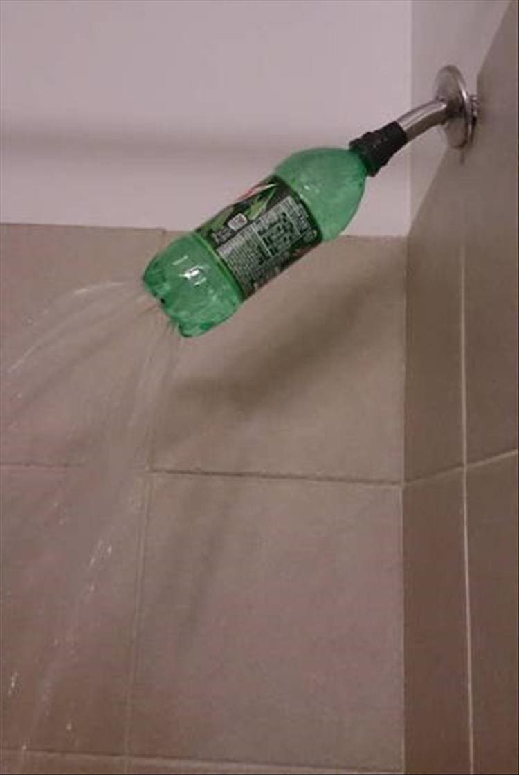 Redneck Engineering pop bottle shower head