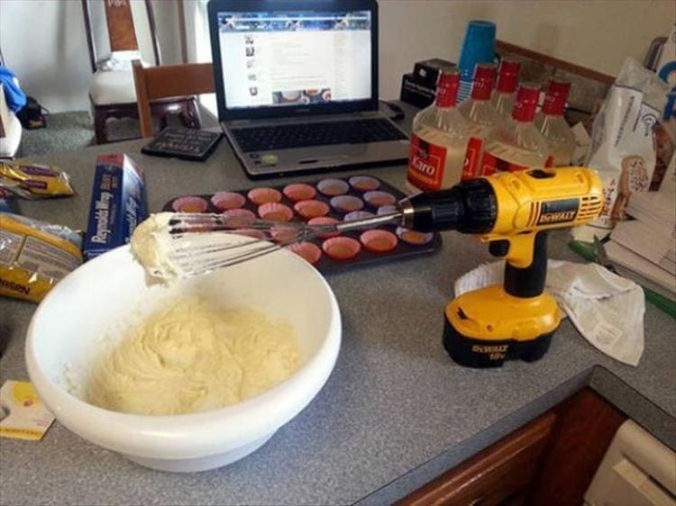 Redneck Engineering drill as a whisk