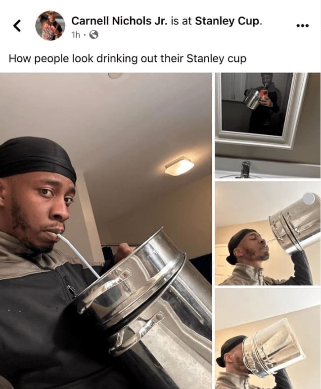 How people look drinking out their Stanley cup