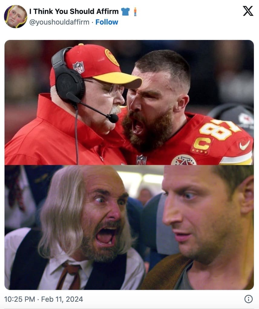 travis kelce yelling, super bowl memes, Kelce shout memes, hilarious Super Bowl moments, viral sports memes, kelce memes, andy reid memes