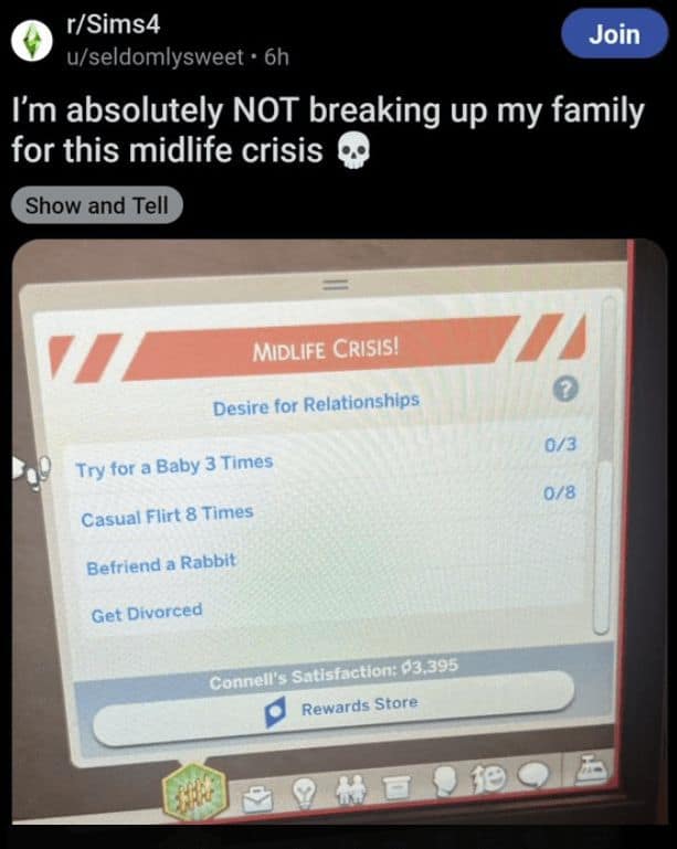 I'm absolutely NOT breaking up my family for this midlife crisis