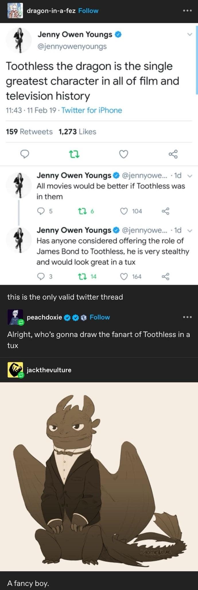 Toothless the dragon is the single greatest character in all of film and television history