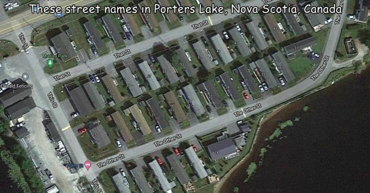 These street names in Porters Lake, Nova Scotia, Canada