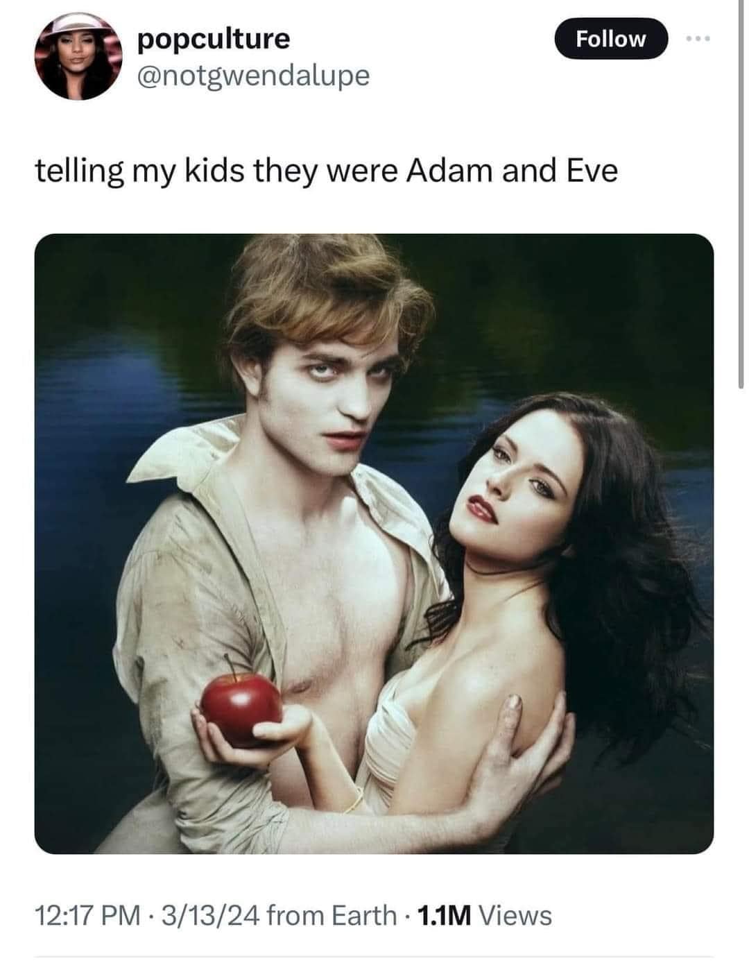 telling my kids they were Adam and Eve
