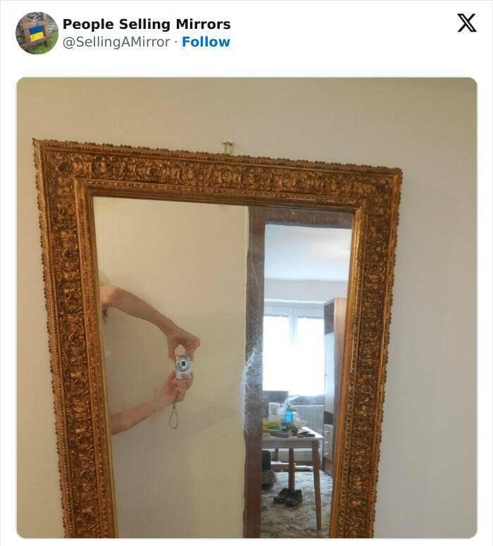 people selling mirrors, mirror sale fails, Online Sales Absurdities, Reflection Photography, Reflective Merchandise Listings, Mirror Market Mishaps,