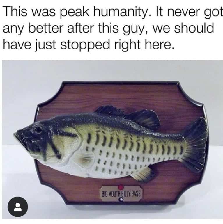 This was peak humanity. It never got any better after this guy, we should have just stopped right here.