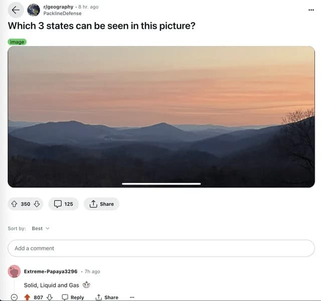 Which 3 states can be seen in this picture?