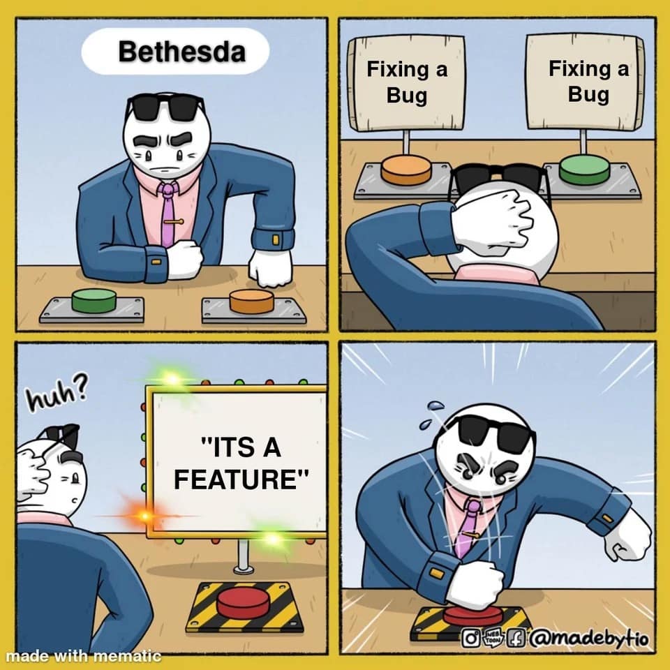 bethesda memes, gamer memes, Gaming glitches, in-game bugs, funny game moments, funny gaming memes, dank gaming jokes