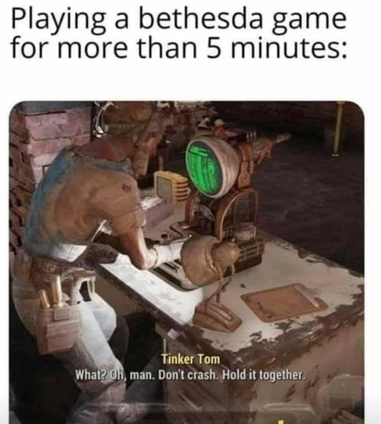 bethesda memes, gamer memes, Gaming glitches, in-game bugs, funny game moments, funny gaming memes, dank gaming jokes