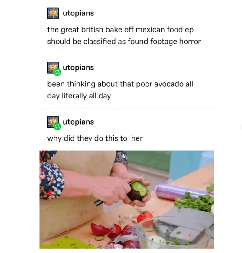the great british bake off mexican food ep should be classified as found footage horror