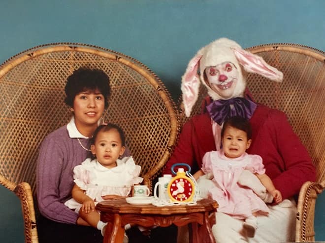 creepy easter photos, awkward family photos, unsettling Easter pictures, awkward Easter family photos, bizarre Easter traditions, Spooky Easter pics, weird Easter memories, haunting Easter childhood