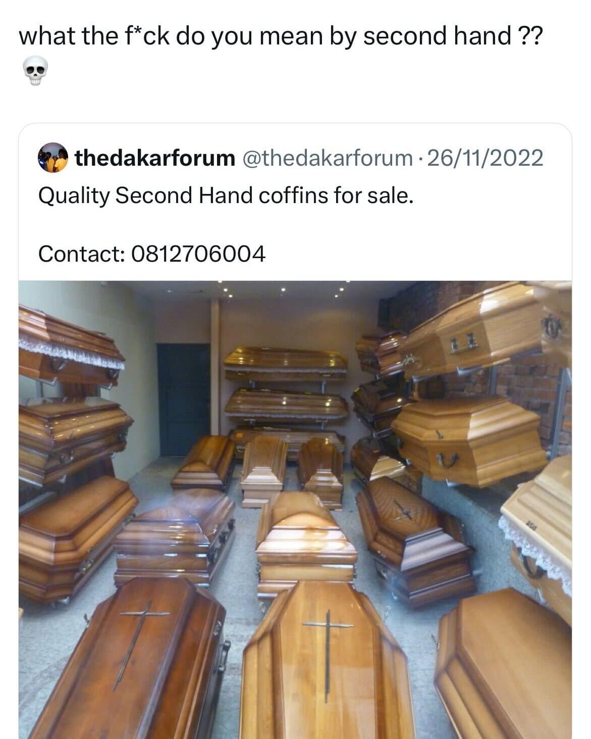 Quality Second Hand coffins for sale.