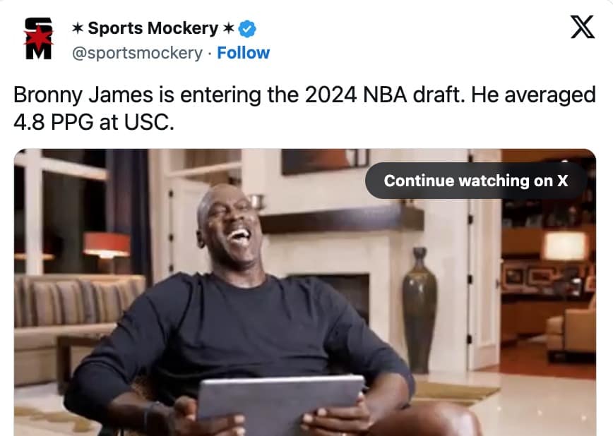 Bronny, LeBron James Jr., draft prospects, draft eligibility, King James, LBJ, basketball memes: sports memes, NBA humor